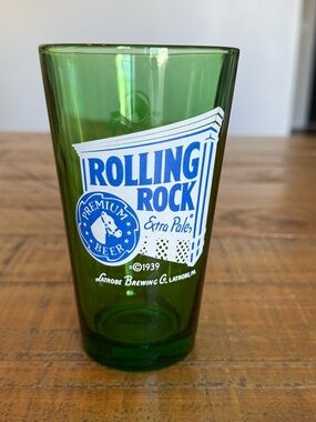 Vintage Rolling Rock Extra Pale Old Latrobe 33 Green Glass Pint Beer Libbey Rare